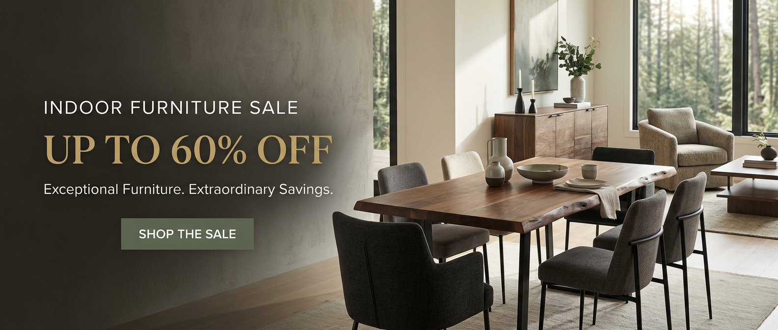 Save up to 60% on Indoor Furniture