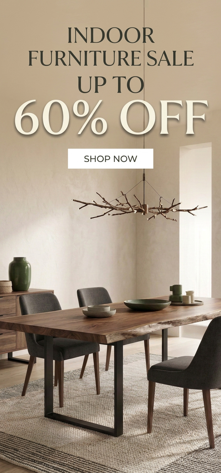 Save up to 60% on Indoor Furniture
