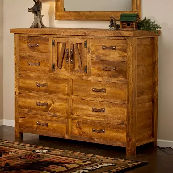 HEARTLAND WEATHERED WOOD 10 DRAWER DRESSER