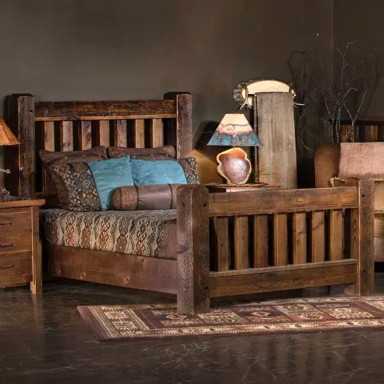 OLD SAWMILL TIMBER FRAME BARN WOOD BED