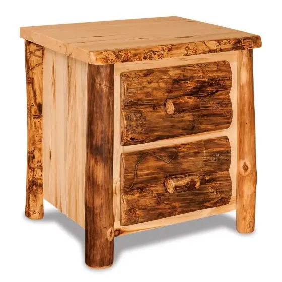 ASPEN HIGHLANDS 2 DRAWER LOG NIGHTSTAND
