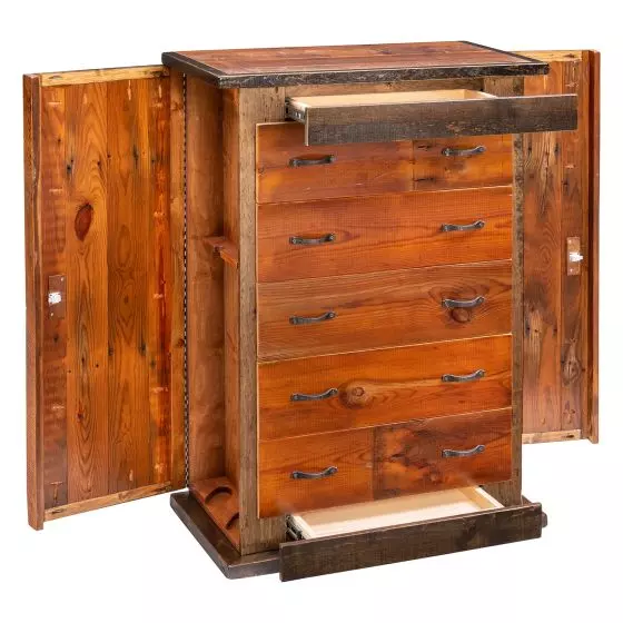 MOSSY OAK NATCHEZ TRACE RECLAIMED 5 DRAWER HIDDEN GUN CHEST