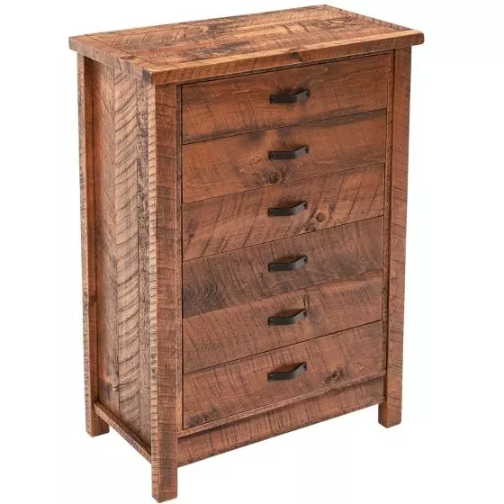 RIVER RUSTIC 6 DRAWER BARNWOOD CHEST