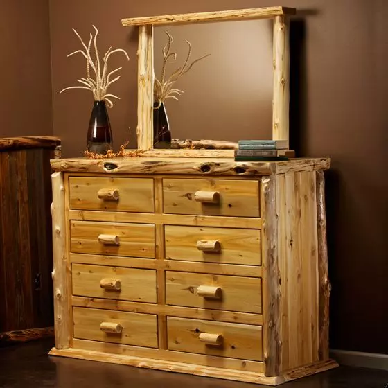 CEDAR LAKE LODGE 8 DRAWER LOG DRESSER