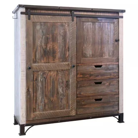 ANTIQUE SLIDING DOOR GENTLEMEN'S CHEST