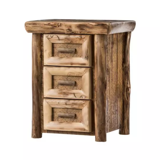 YOSEMITE ASPEN & BARN WOOD 3 DRAWER NIGHTSTAND