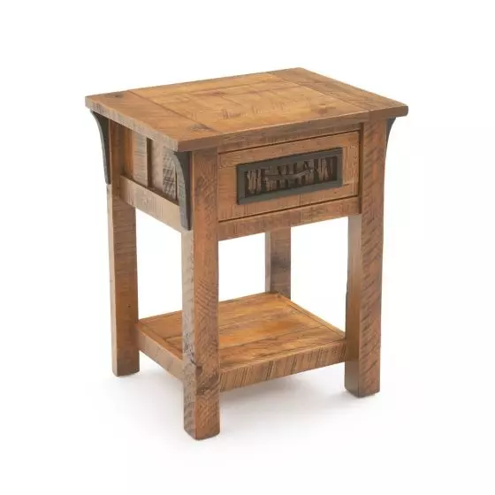 AUTUMN FOREST RUSTIC 1 DRAWER BARNWOOD NIGHTSTAND