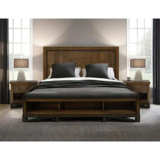 MODERN WALNUT BED