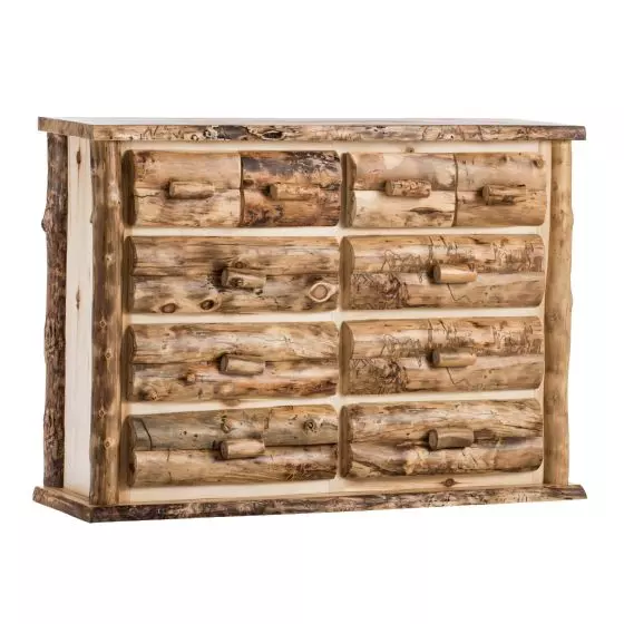 BOULDER MOUNTAIN 10 DRAWER ASPEN LOG DRESSER
