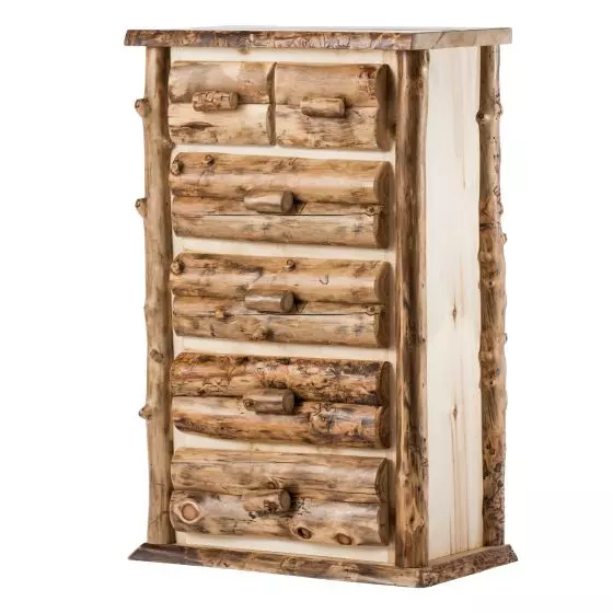 BOULDER MOUNTAIN 6 DRAWER ASPEN LOG BACHELOR CHEST