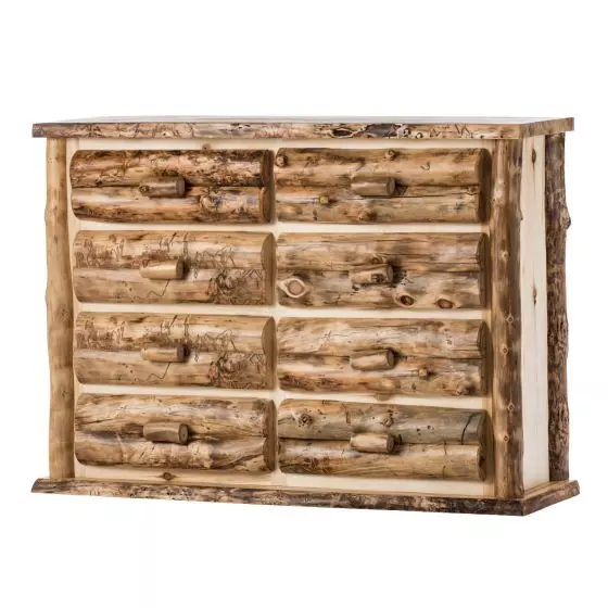 BOULDER MOUNTAIN 8 DRAWER ASPEN LOG DRESSER