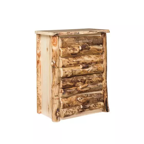 RUSTIC COLORADO ASPEN LOG 4 DRAWER CHEST