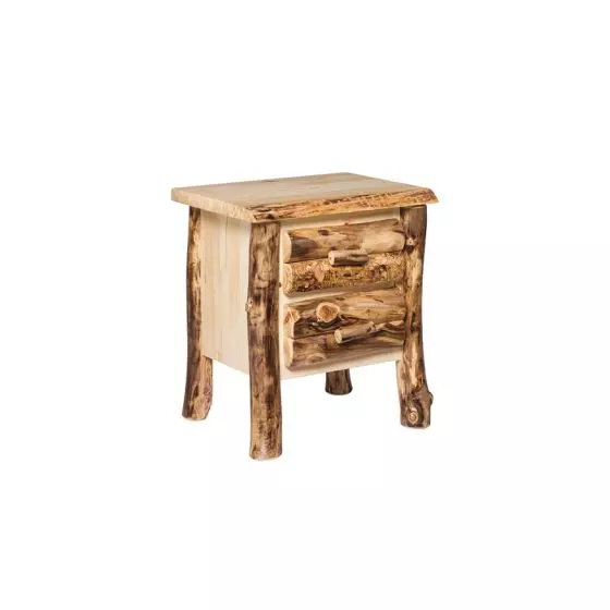 RUSTIC COLORADO ASPEN 2 DRAWER NIGHTSTAND