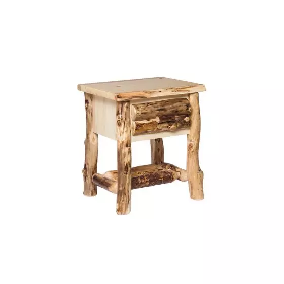 RUSTIC COLORADO ASPEN 1 DRAWER NIGHTSTAND