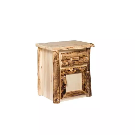 RUSTIC COLORADO ASPEN ENCLOSED NIGHTSTAND