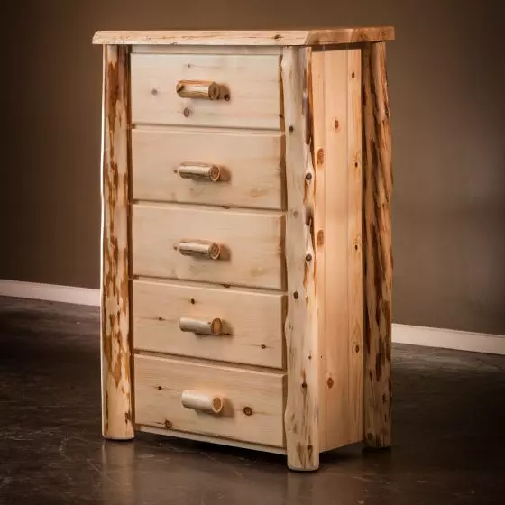 CEDAR LAKE FRONTIER 5 DRAWER LOG CHEST