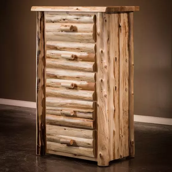CEDAR LAKE LOGGER 5 DRAWER LOG CHEST