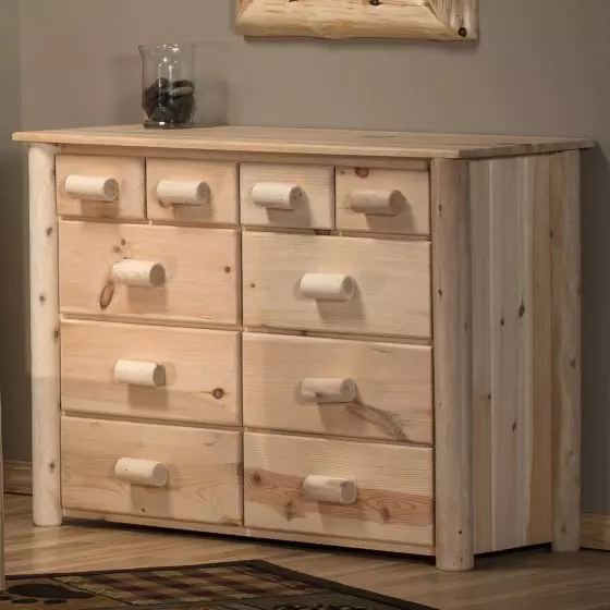 LAKELAND FRONTIER 10 DRAWER LOG DRESSER
