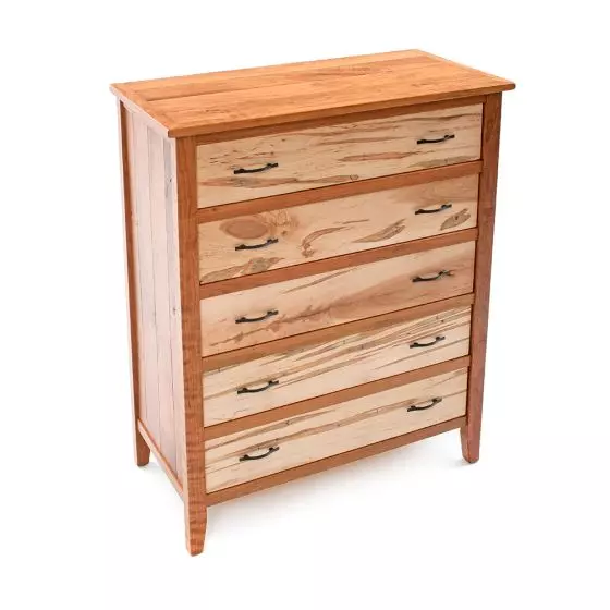 DENVER AMBROSIA MAPLE & CHERRY 5 DRAWER CHEST