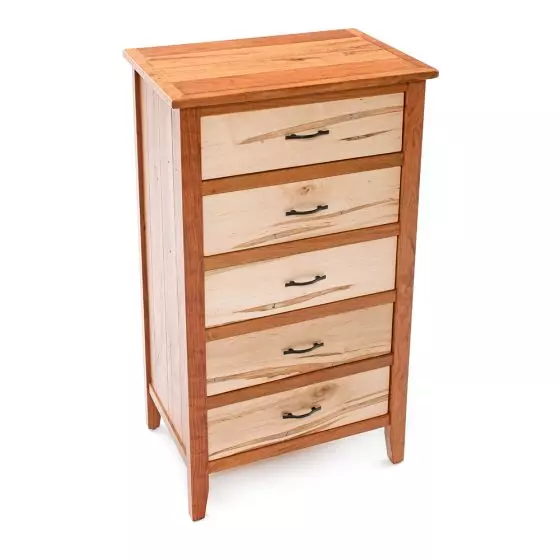 DENVER AMBROSIA MAPLE & CHERRY 5 DRAWER LINGERIE CHEST