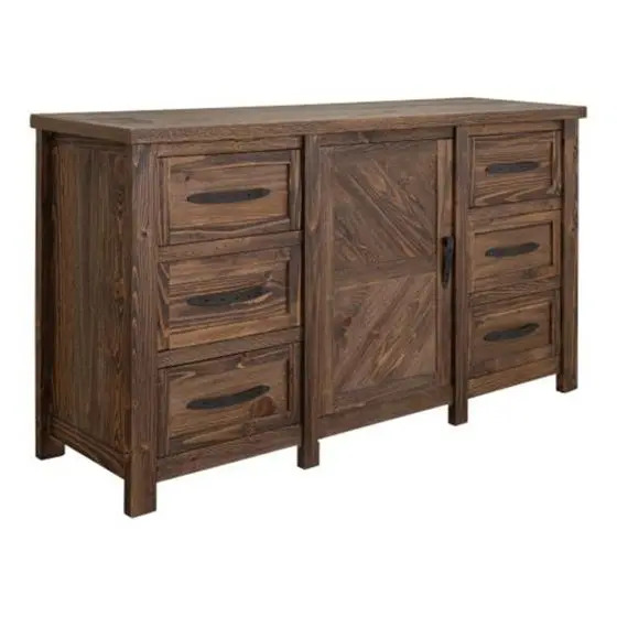 DUTTON CHEVRON 6 DRAWER 1 DOOR DRESSER