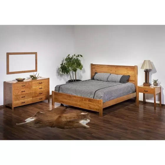 FULLERTON CHERRY WOOD PANEL BED