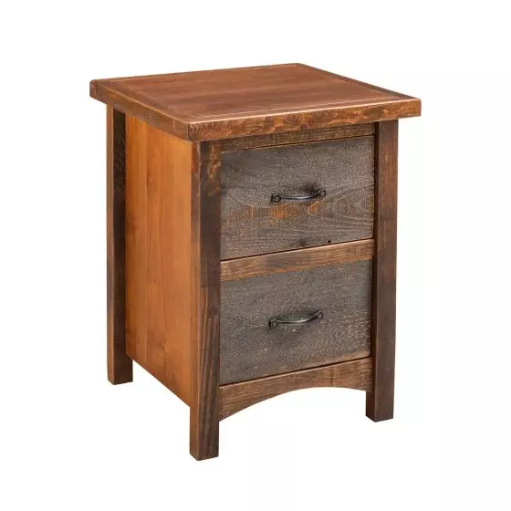 GOLD FIELDS BARN WOOD 2 DRAWER NIGHTSTAND