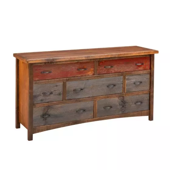 GOLD FIELDS BARN WOOD 7 DRAWER DRESSER