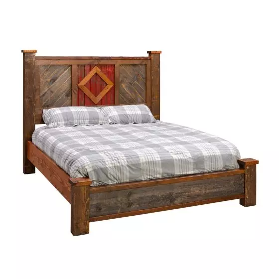 GOLD FIELDS BARN WOOD HIGH PANEL BED