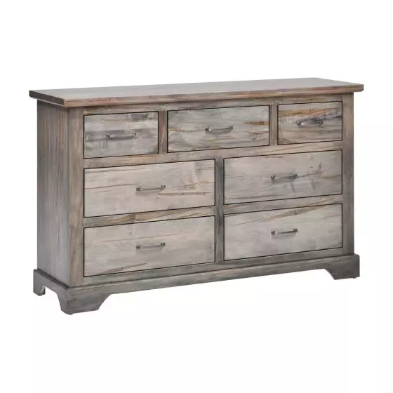 KIMBERLEY WEATHERED MAPLE 7 DRAWER DRESSER