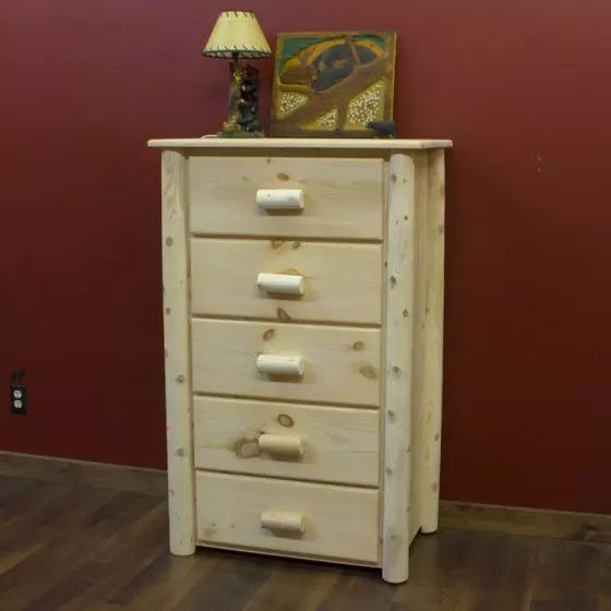 LAKELAND FRONTIER 5 DRAWER LOG CHEST