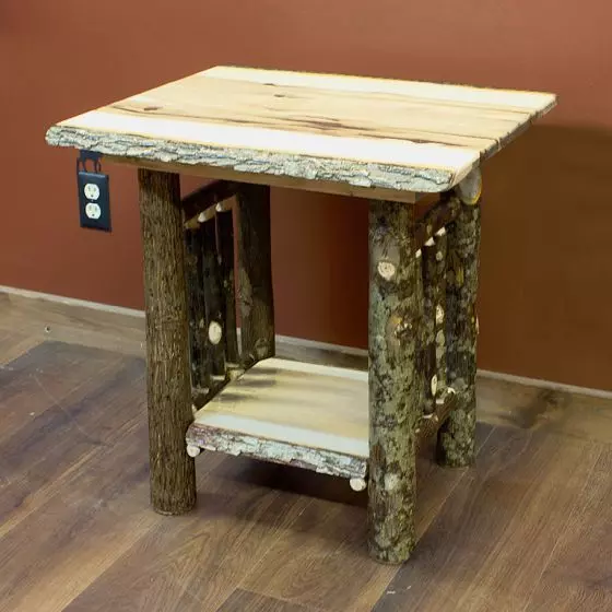 HICKORY LOG NIGHTSTAND