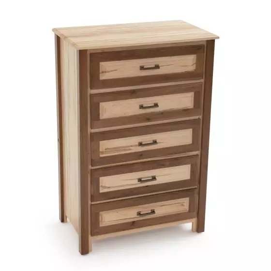 CONTEMPORARY CABIN MAPLE & WALNUT CHEST OF DRAWERS