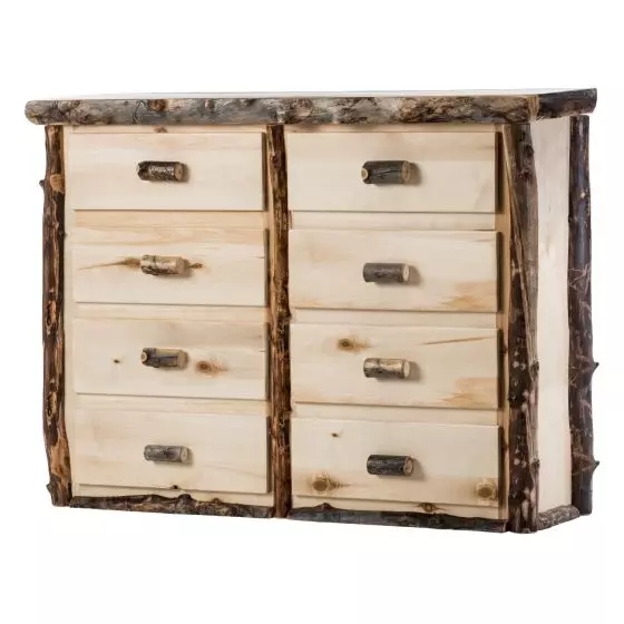BEAVER CREEK ASPEN 8 DRAWER LOG DRESSER
