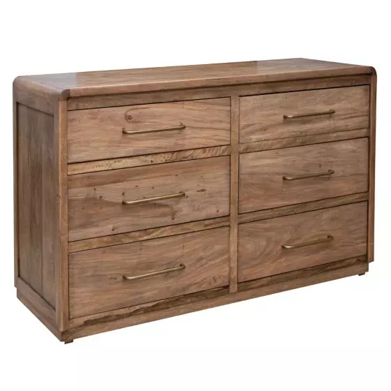 MEZQUITE MODERN COTTAGE 6 DRAWER NATURAL WOOD DRESSER