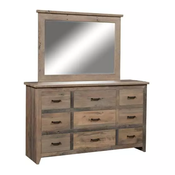 MIDLAND MODERN RUSTIC 9 DRAWER BARN WOOD DRESSERS