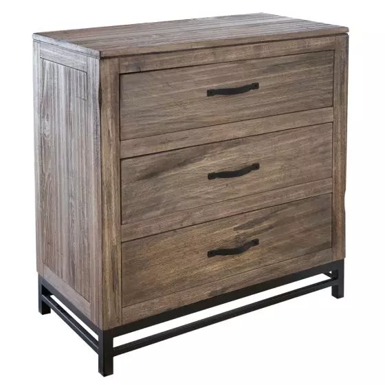 MODERN BLACKSMITH 3 DRAWER BARNWOOD CHEST