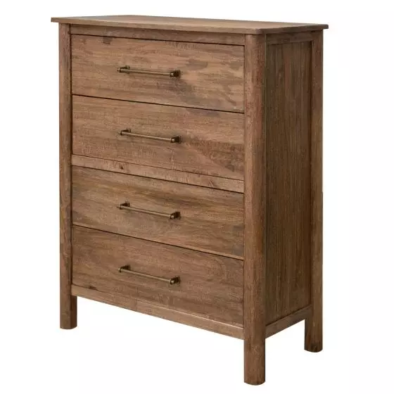 MODERN OLIMPIA 4 DRAWER NATURAL WOOD CHEST