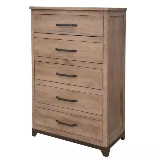 MODERN PAROTA 5 DRAWER NATURAL WOOD CHEST