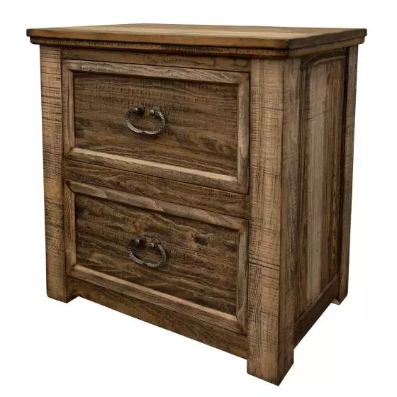 MONTANA COUNTRY 2 DRAWER BARNWOOD NIGHTSTAND