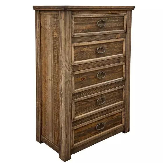 MONTANA COUNTRY 5 DRAWER BARNWOOD CHEST