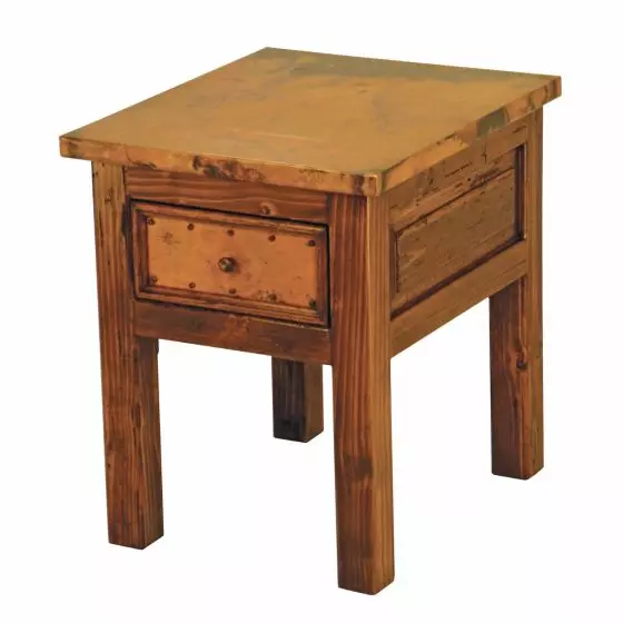 MONTANA HAMMERED COPPER 1 DRAWER NIGHTSTAND