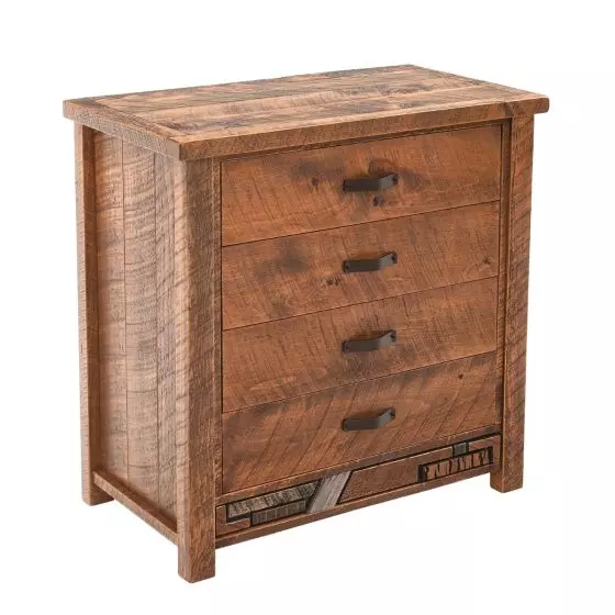 RUSTIC MOSAIC 4 DRAWER BARNWOOD CHEST