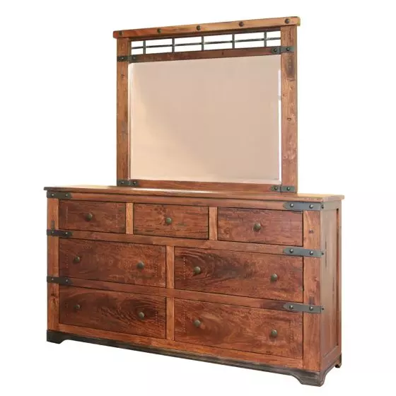 PAROTA 7 DRAWER INDUSTRIAL WOOD DRESSER