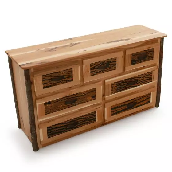 POPLAR GROVE HICKORY LOG 7 DRAWER DRESSER