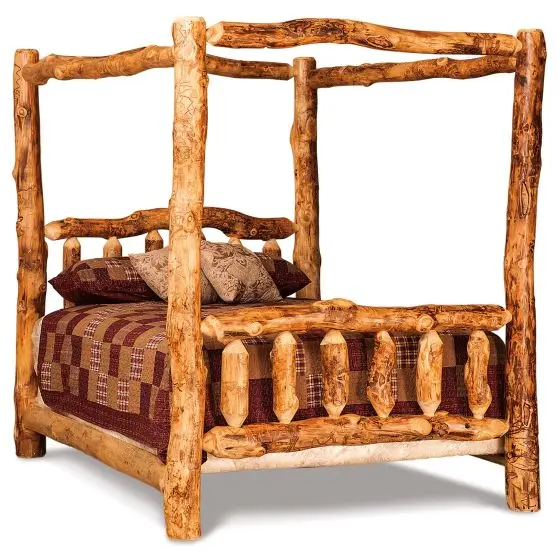 ASPEN HIGHLANDS RUSTIC LOG CANOPY BED
