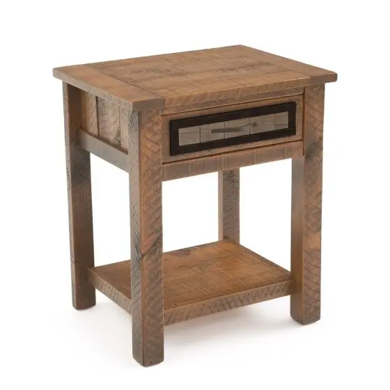 RIVER RUSTIC WEATHERED 1 DRAWER BARNWOOD NIGHTSTAND