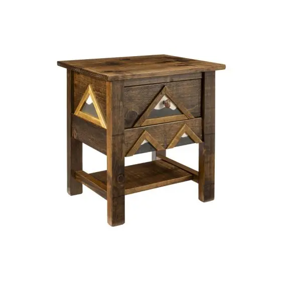 ROCKY MOUNTAIN 1 DRAWER BARN WOOD NIGHTSTAND