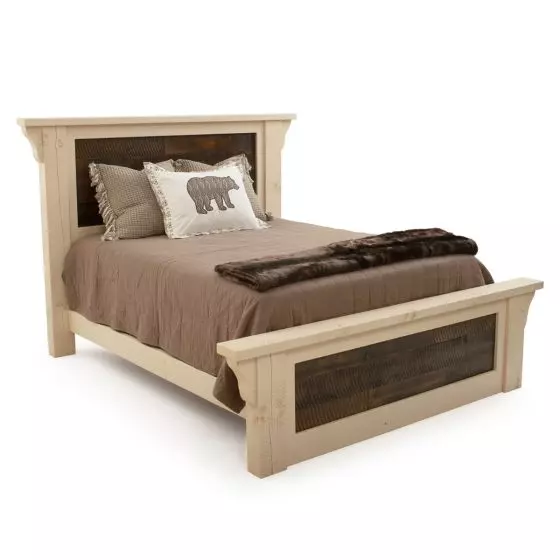 RUSTIC ANTIQUED FARMHOUSE BED