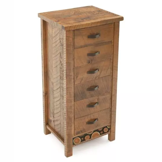 RUSTIC CAMPFIRE 6 DRAWER BARNWOOD LINGERIE CHEST